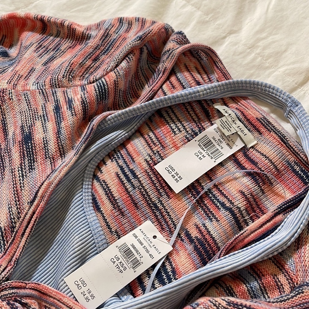 American eagle cropped top sweater   with blue Halter top Both NWT